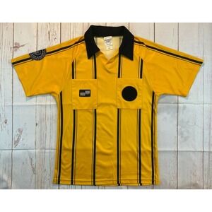 Official Sports Soccer Referee Mens Size Small Short Sleeve Shirt Yellow